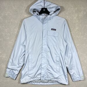 Patagonia Slate Sky Rain Jacket Women’s Small Blue Full Zip Hooded Pockets 27072